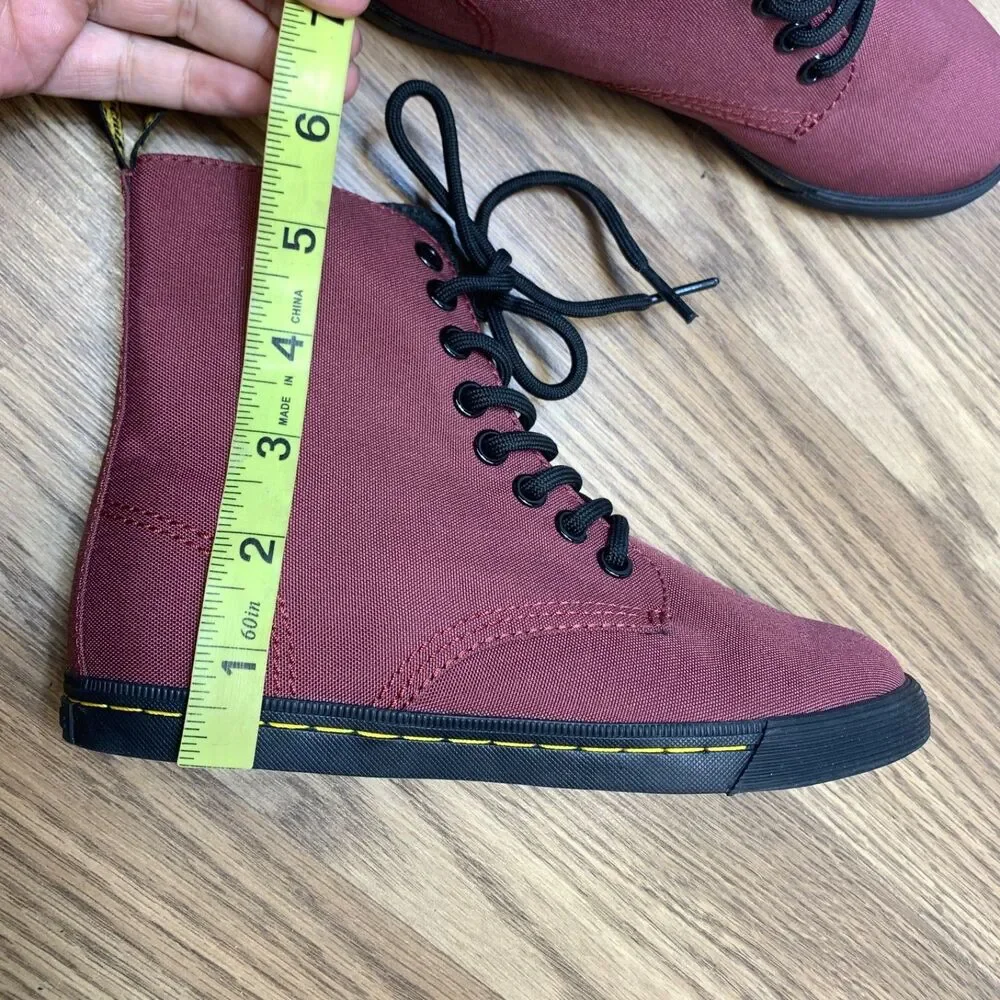 DR. MARTENS Air Wair Shoreditch Red Burgundy youth Size‎ 1 girls Canvas Boots